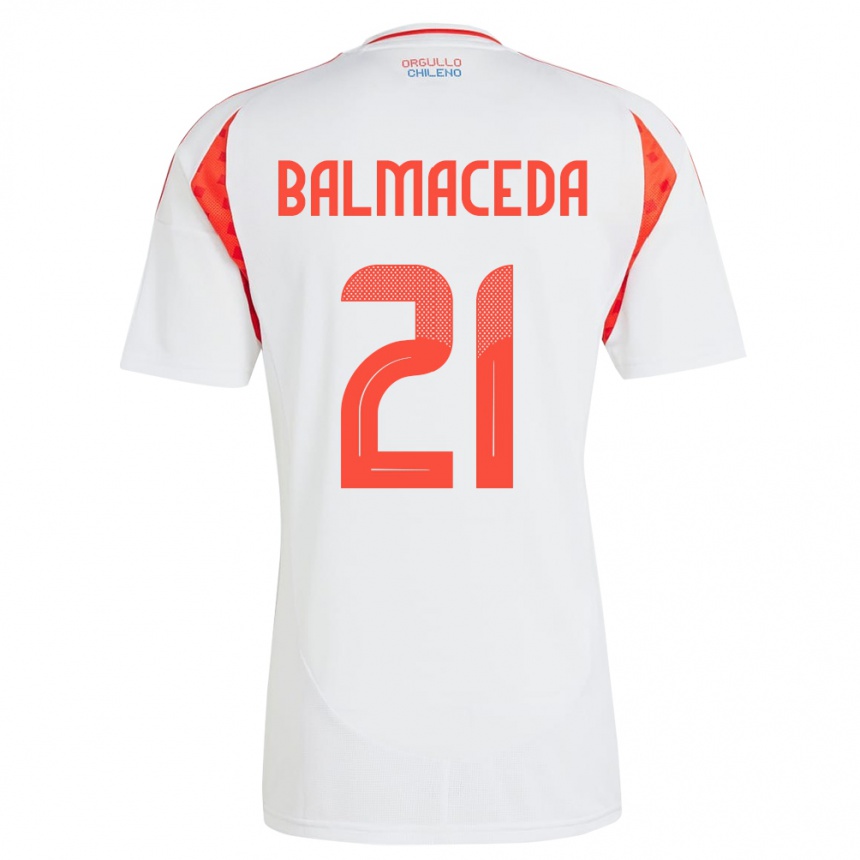 Kids Football Chile Rosario Balmaceda #21 White Away Jersey 24-26 T-Shirt Canada