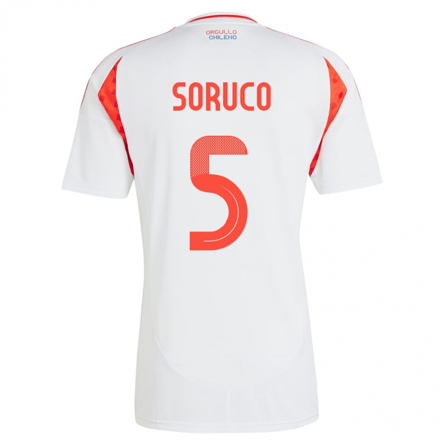 Kids Football Chile Ámbar Soruco #5 White Away Jersey 24-26 T-Shirt Canada