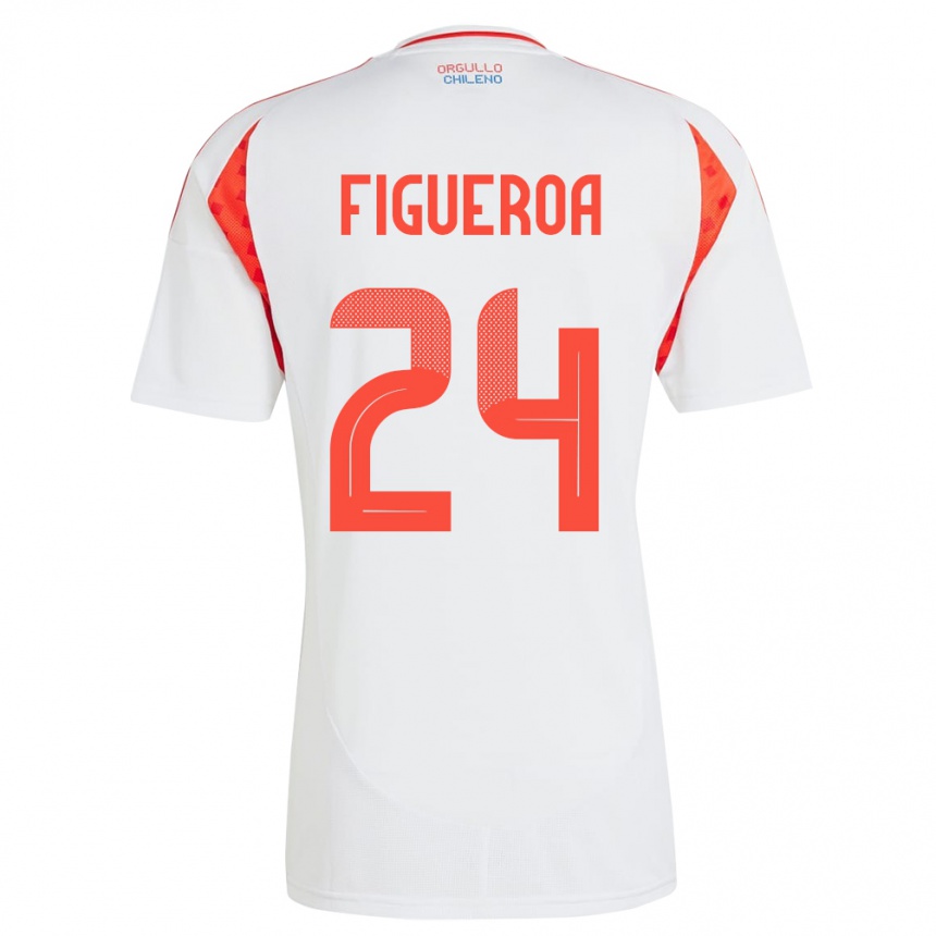 Kids Football Chile Ámbar Figueroa #24 White Away Jersey 24-26 T-Shirt Canada