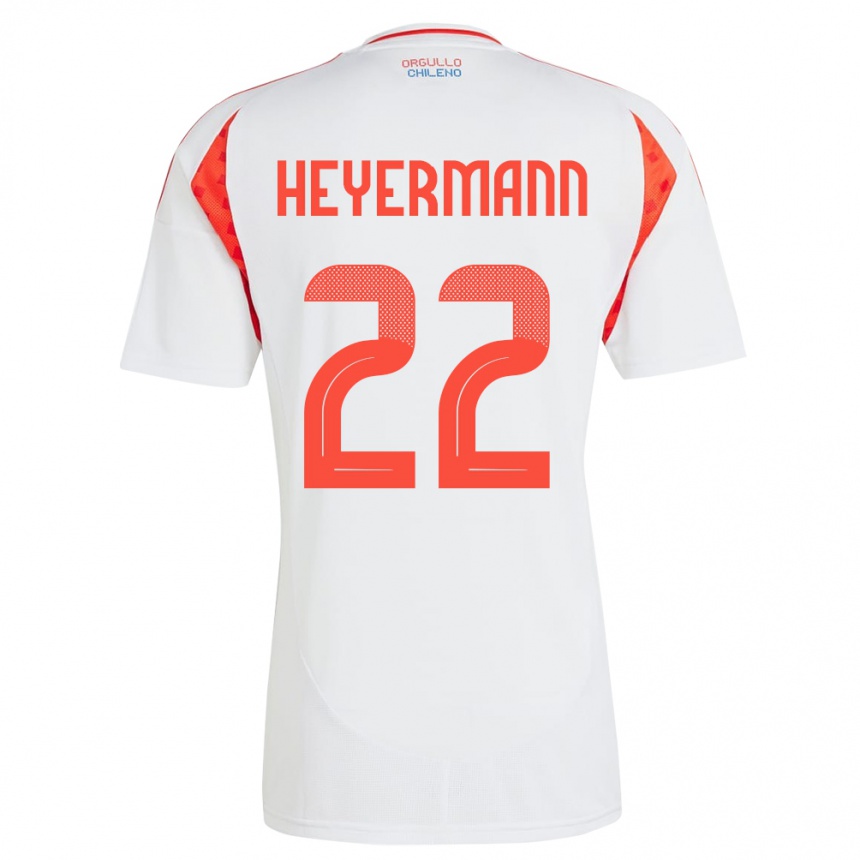 Kids Football Chile Agustina Heyermann #22 White Away Jersey 24-26 T-Shirt Canada