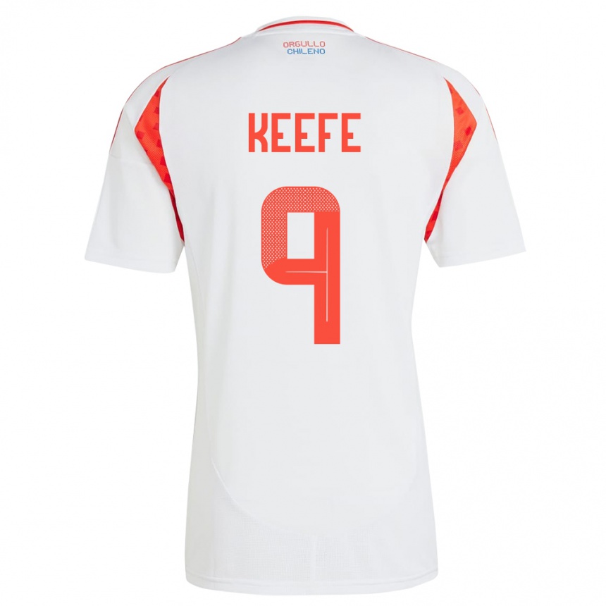 Kids Football Chile Sonya Keefe #9 White Away Jersey 24-26 T-Shirt Canada