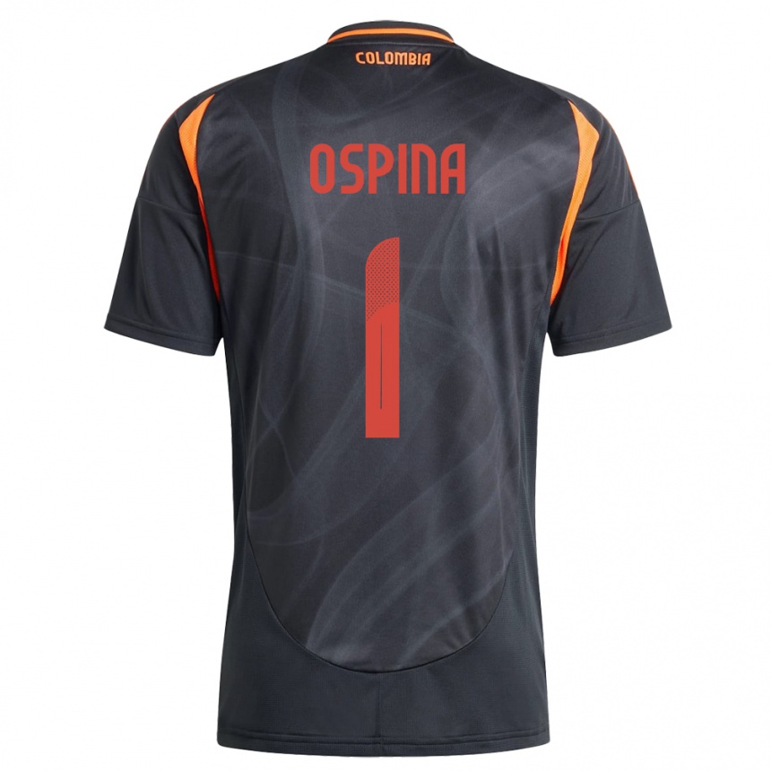 Kids Football Colombia David Ospina #1 Black Away Jersey 24-26 T-Shirt Canada