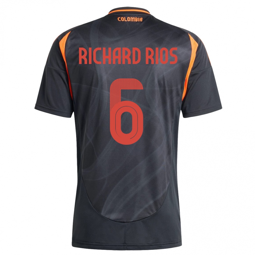 Kids Football Colombia Richard Ríos #6 Black Away Jersey 24-26 T-Shirt Canada