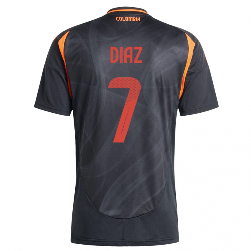 Kids Football Colombia Luis Díaz #7 Black Away Jersey 24-26 T-Shirt Canada