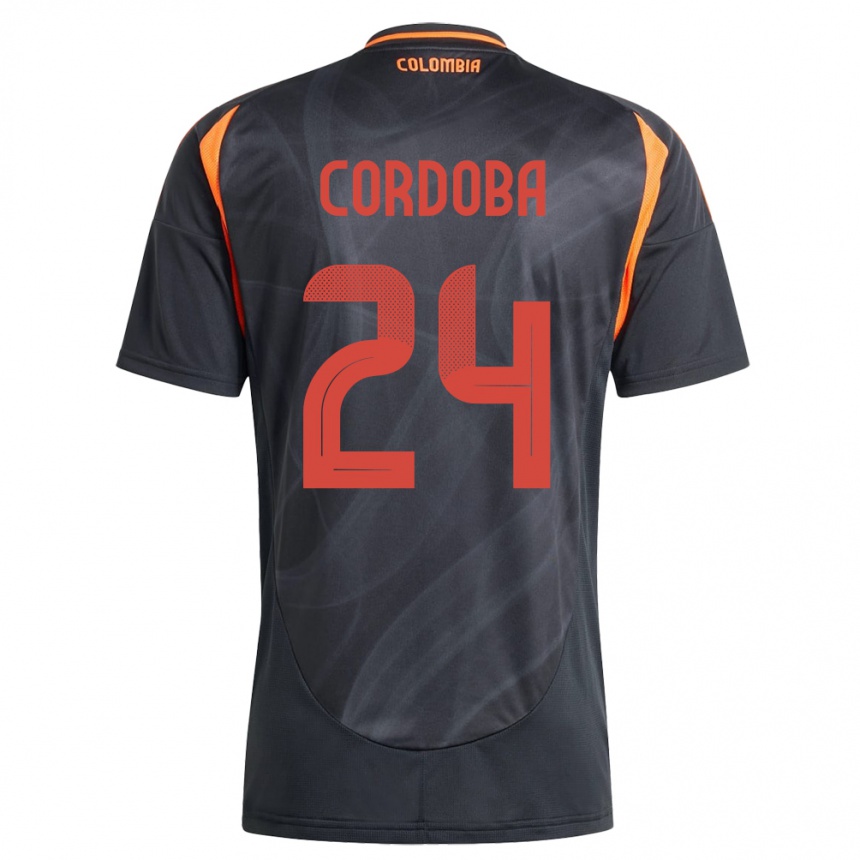 Kids Football Colombia Jhon Córdoba #24 Black Away Jersey 24-26 T-Shirt Canada