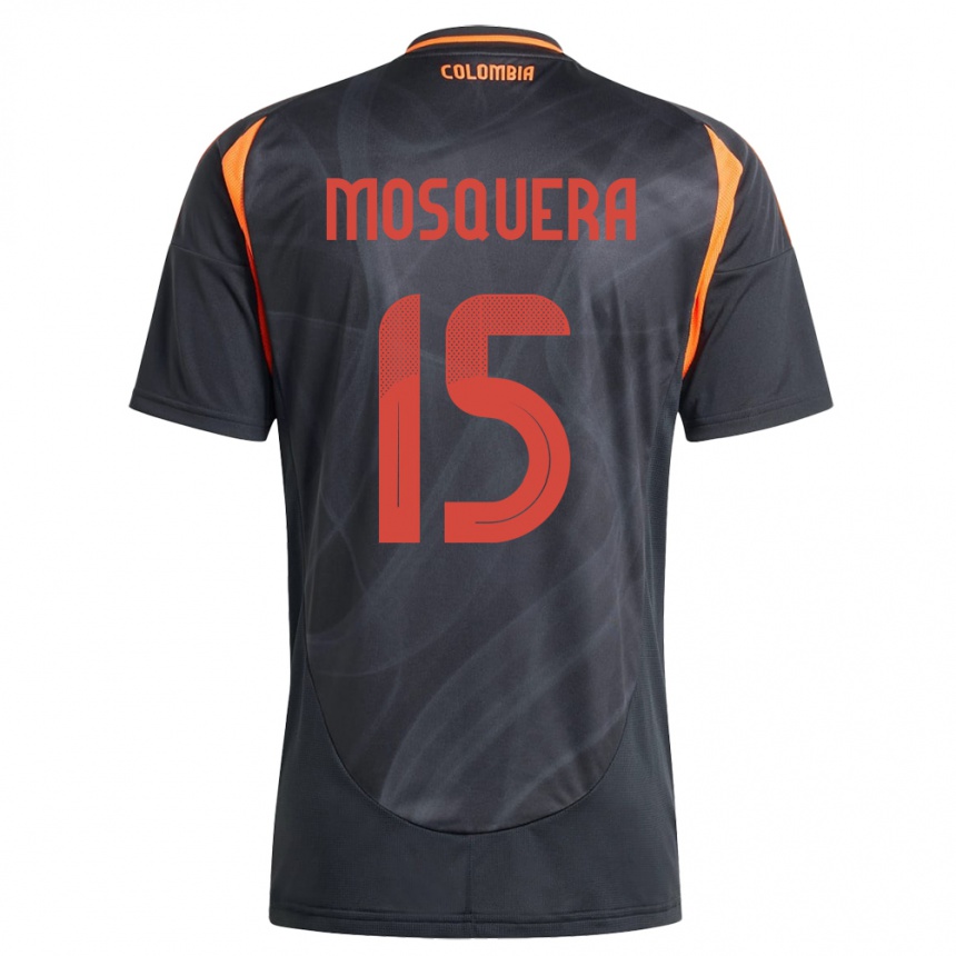 Kids Football Colombia Yerson Mosquera #15 Black Away Jersey 24-26 T-Shirt Canada