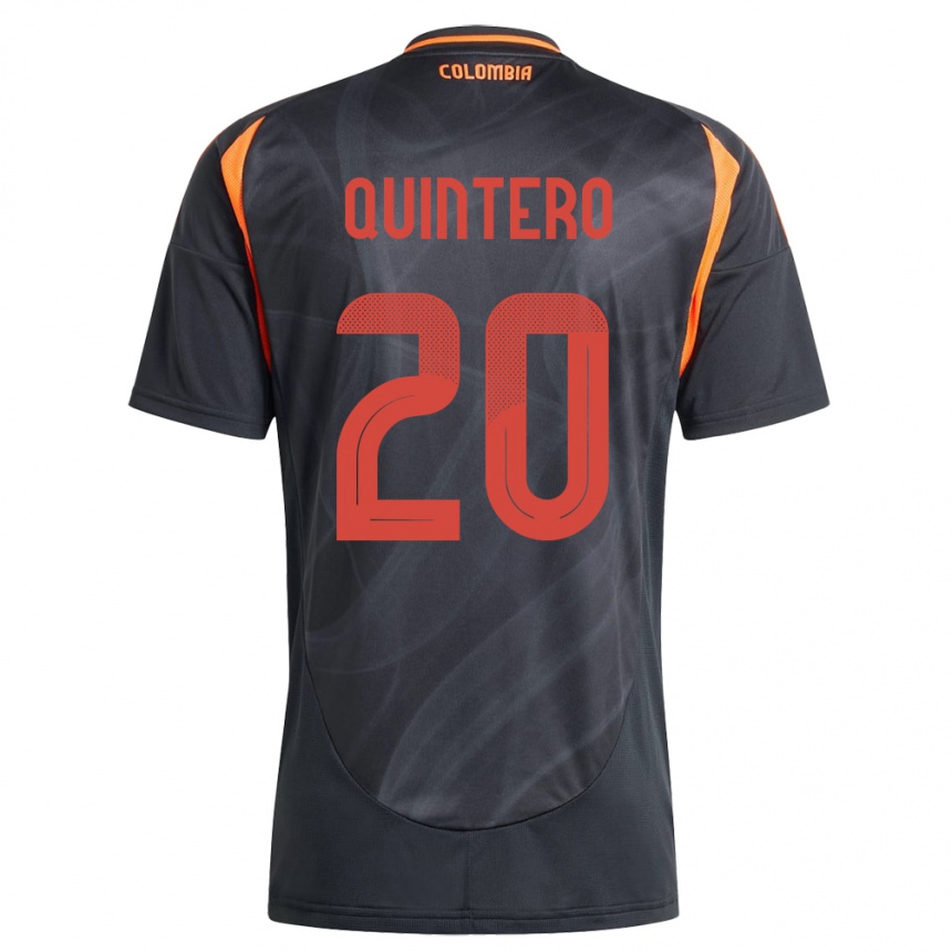 Kids Football Colombia Juan Fernando Quintero #20 Black Away Jersey 24-26 T-Shirt Canada