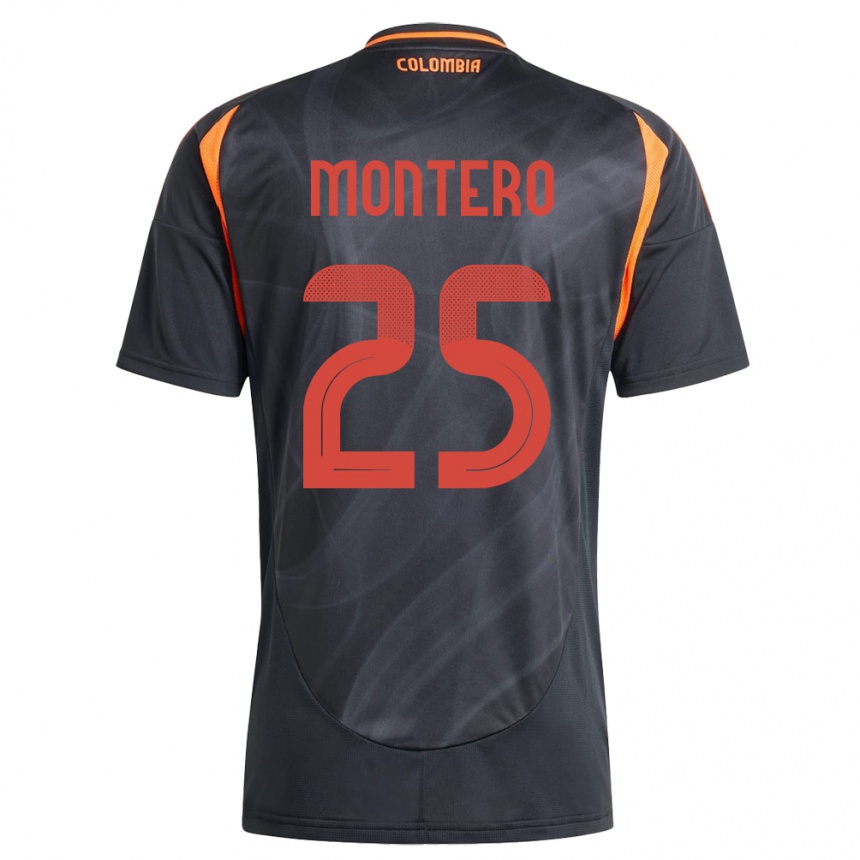 Kids Football Colombia Álvaro Montero #25 Black Away Jersey 24-26 T-Shirt Canada