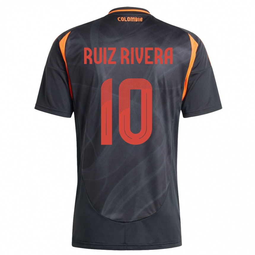 Kids Football Colombia Daniel Ruiz Rivera #10 Black Away Jersey 24-26 T-Shirt Canada