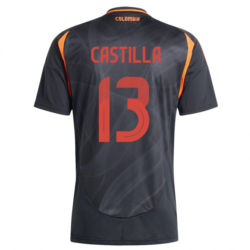 Kids Football Colombia Juan Castilla #13 Black Away Jersey 24-26 T-Shirt Canada