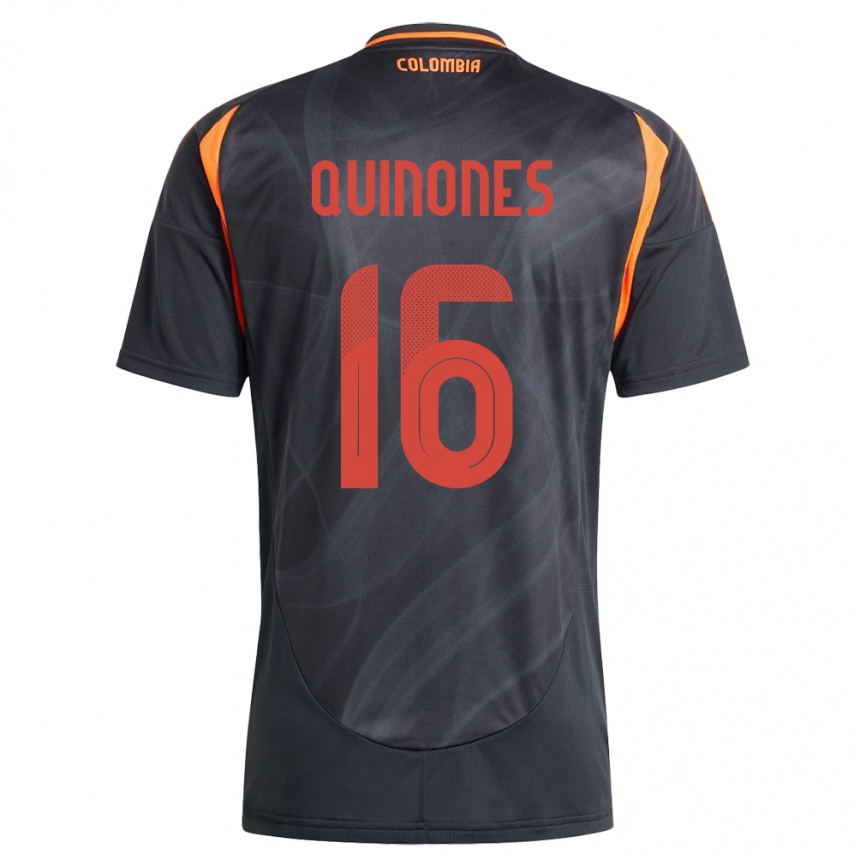 Kids Football Colombia Nelson Quiñónes #16 Black Away Jersey 24-26 T-Shirt Canada