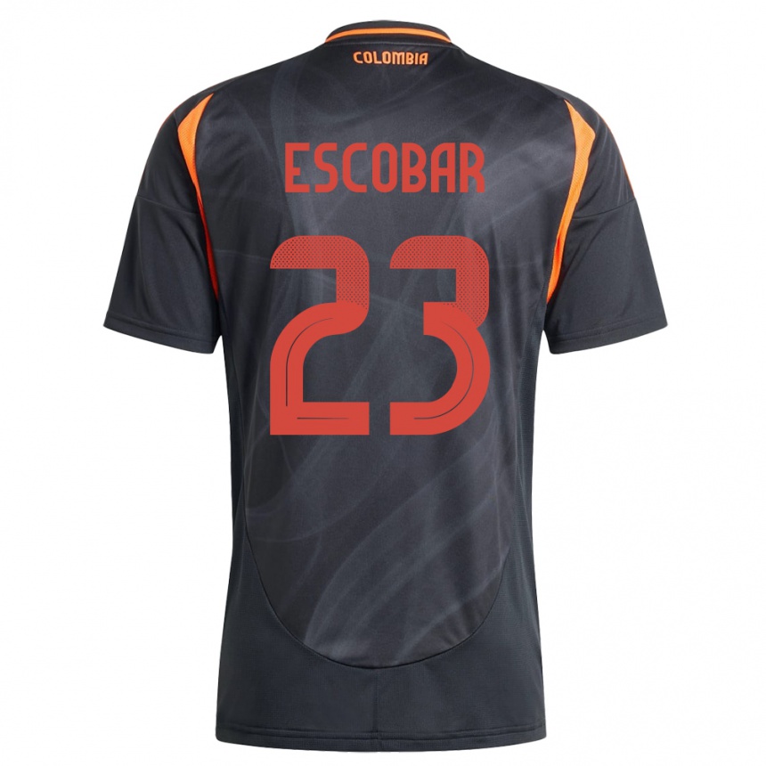 Kids Football Colombia Josen Escobar #23 Black Away Jersey 24-26 T-Shirt Canada