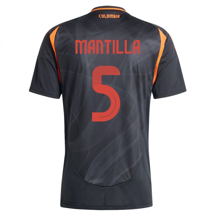 Kids Football Colombia Kevin Mantilla #5 Black Away Jersey 24-26 T-Shirt Canada