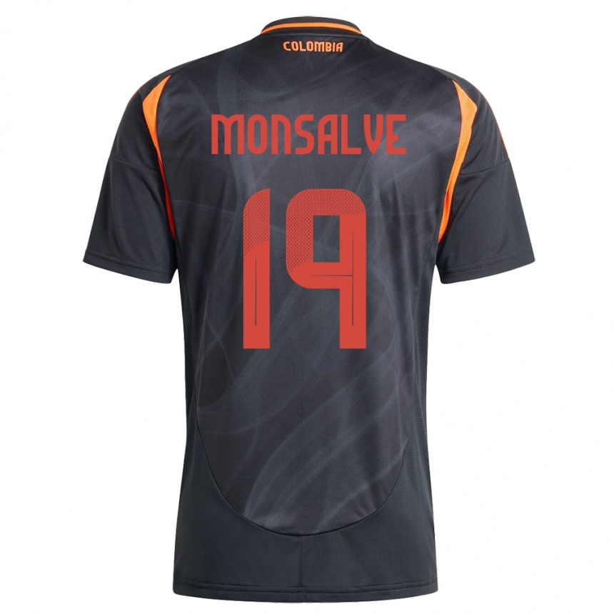 Kids Football Colombia Miguel Monsalve #19 Black Away Jersey 24-26 T-Shirt Canada