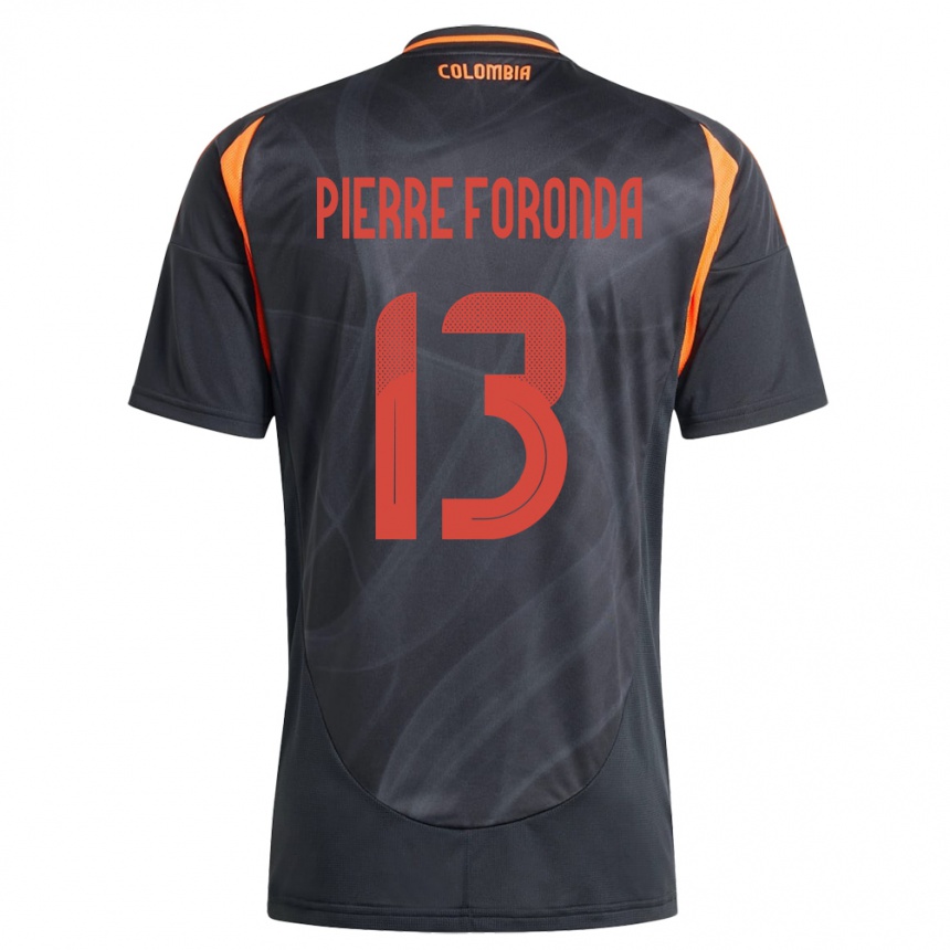 Kids Football Colombia Jean Pierre Foronda #13 Black Away Jersey 24-26 T-Shirt Canada