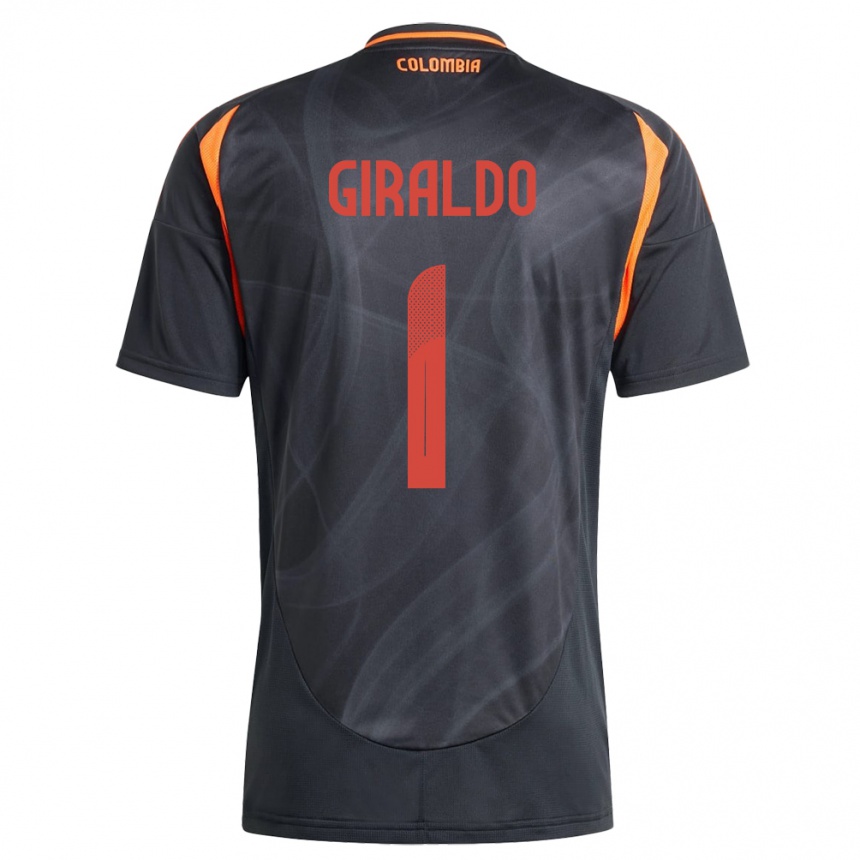 Kids Football Colombia Natalia Giraldo #1 Black Away Jersey 24-26 T-Shirt Canada