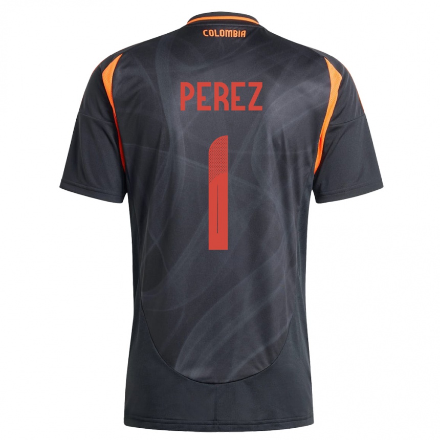 Kids Football Colombia Catalina Pérez #1 Black Away Jersey 24-26 T-Shirt Canada