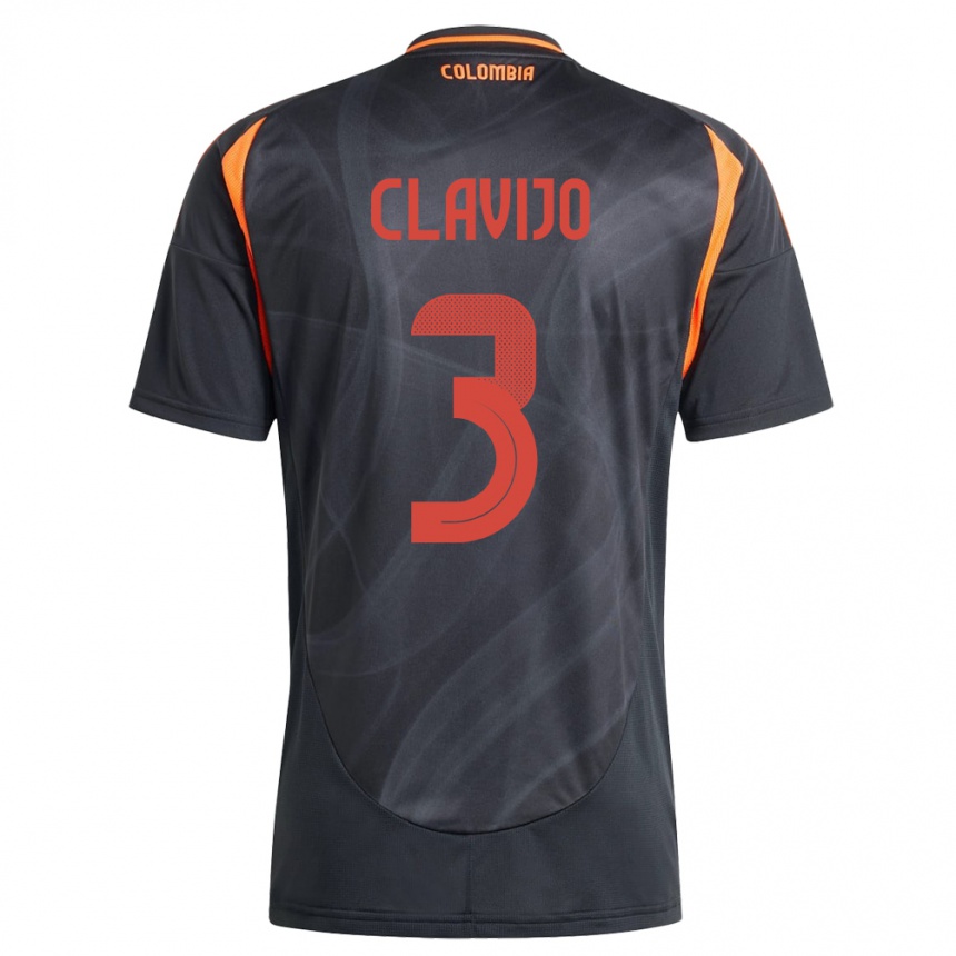 Kids Football Colombia Ángela Clavijo #3 Black Away Jersey 24-26 T-Shirt Canada