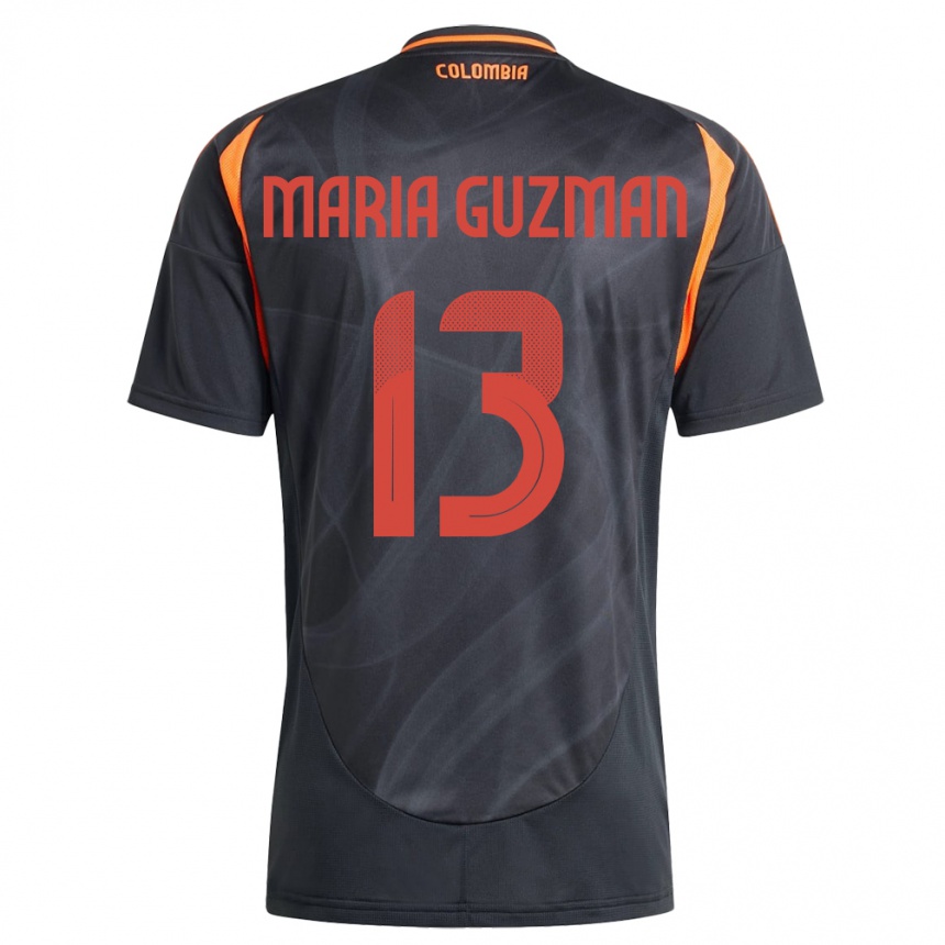 Kids Football Colombia Ana María Guzmán #13 Black Away Jersey 24-26 T-Shirt Canada