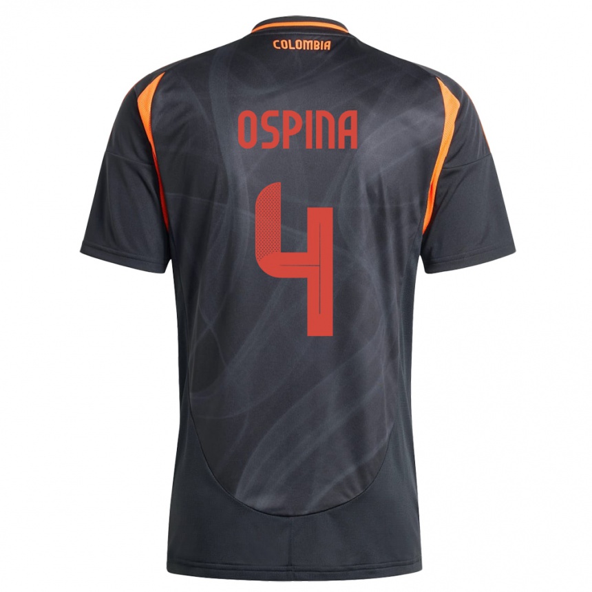 Kids Football Colombia Diana Ospina #4 Black Away Jersey 24-26 T-Shirt Canada