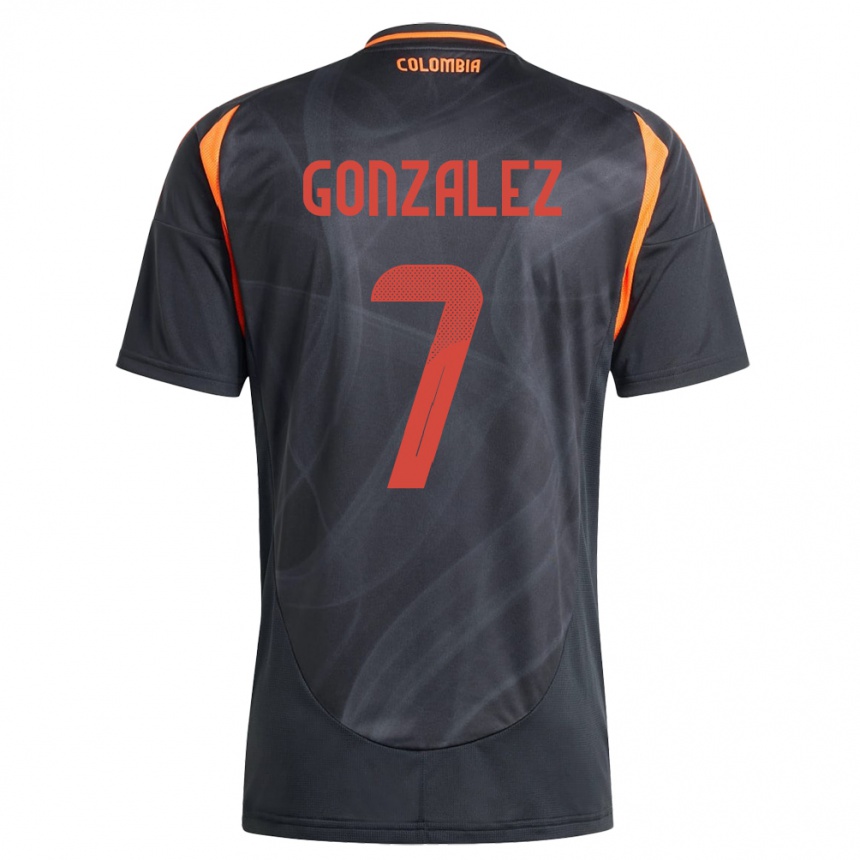 Kids Football Colombia Celis González #7 Black Away Jersey 24-26 T-Shirt Canada