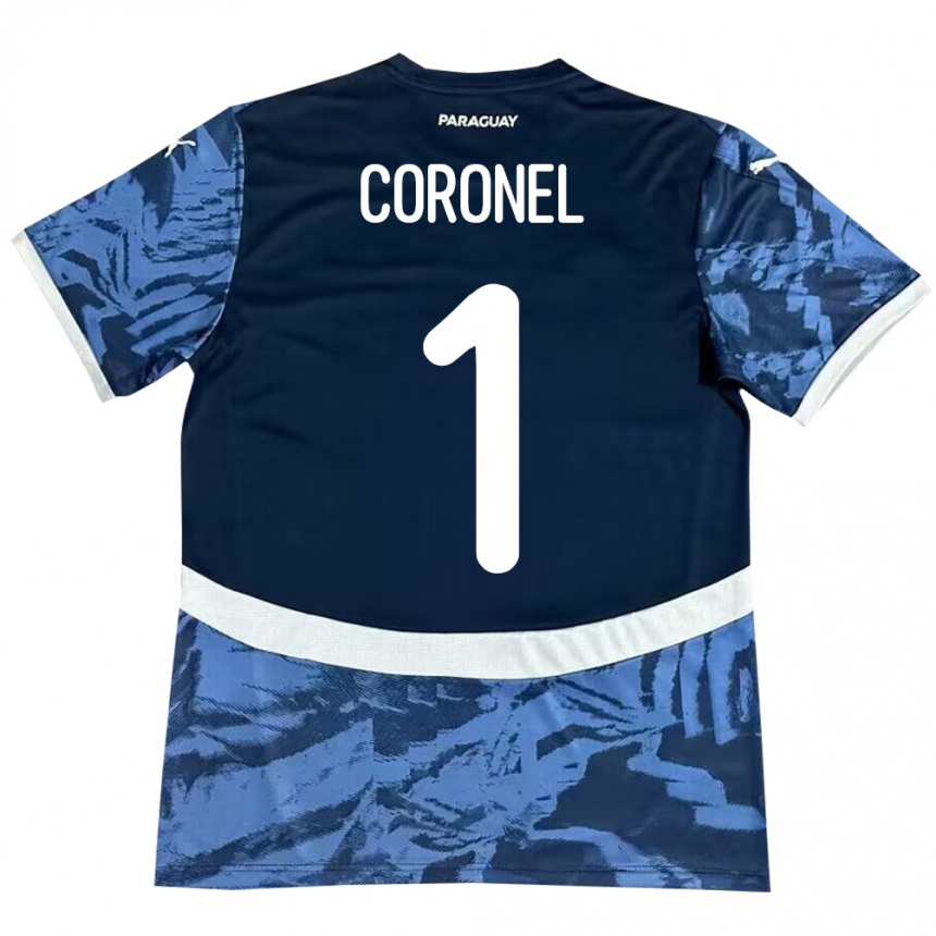 Kids Football Paraguay Carlos Coronel #1 Blue Away Jersey 24-26 T-Shirt Canada