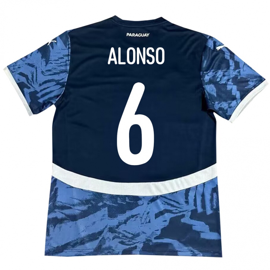 Kids Football Paraguay Júnior Alonso #6 Blue Away Jersey 24-26 T-Shirt Canada