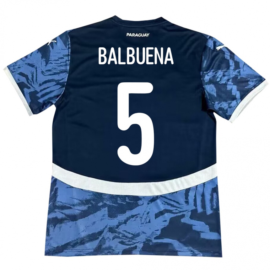 Kids Football Paraguay Fabián Balbuena #5 Blue Away Jersey 24-26 T-Shirt Canada