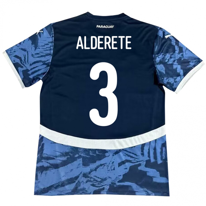 Kids Football Paraguay Omar Alderete #3 Blue Away Jersey 24-26 T-Shirt Canada