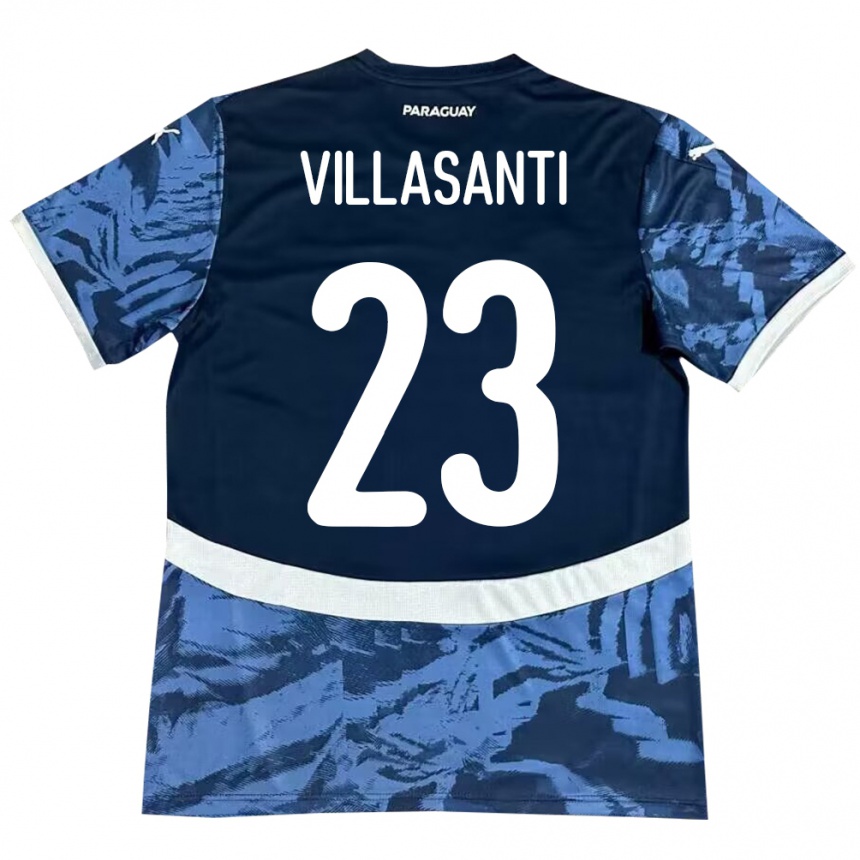 Kids Football Paraguay Mathías Villasanti #23 Blue Away Jersey 24-26 T-Shirt Canada