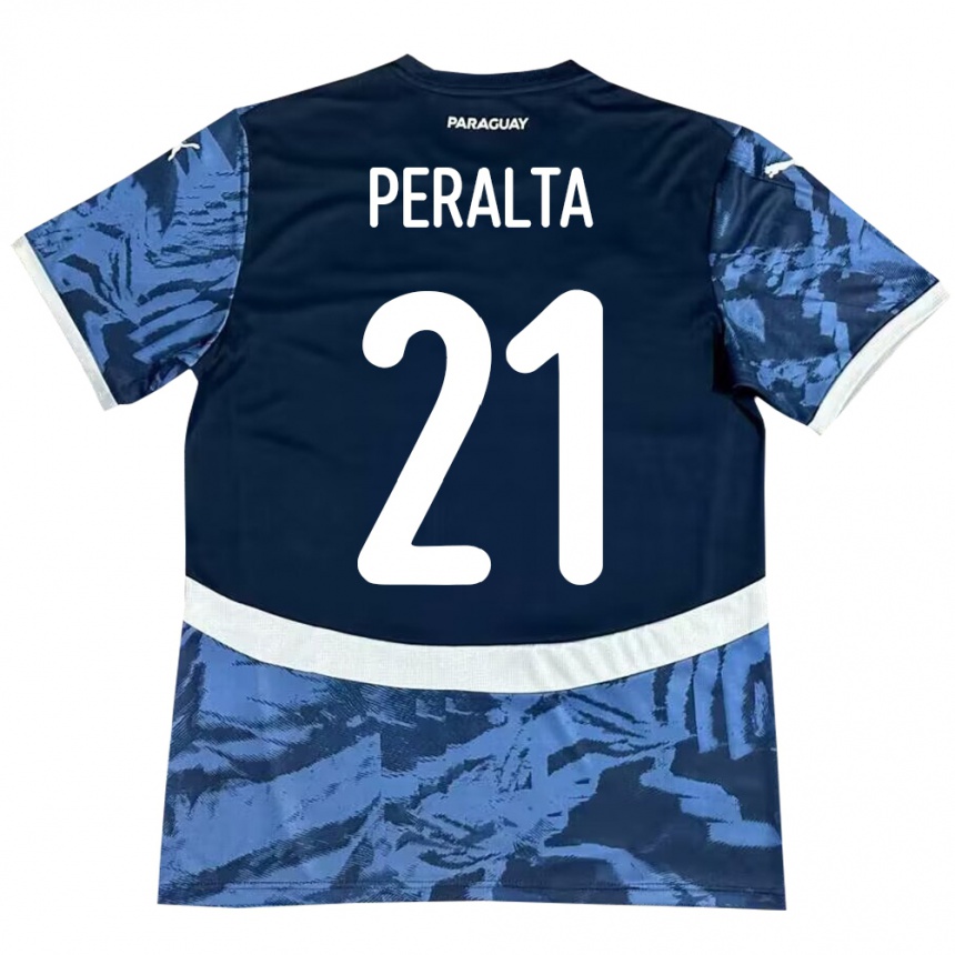 Kids Football Paraguay Fabrizio Peralta #21 Blue Away Jersey 24-26 T-Shirt Canada