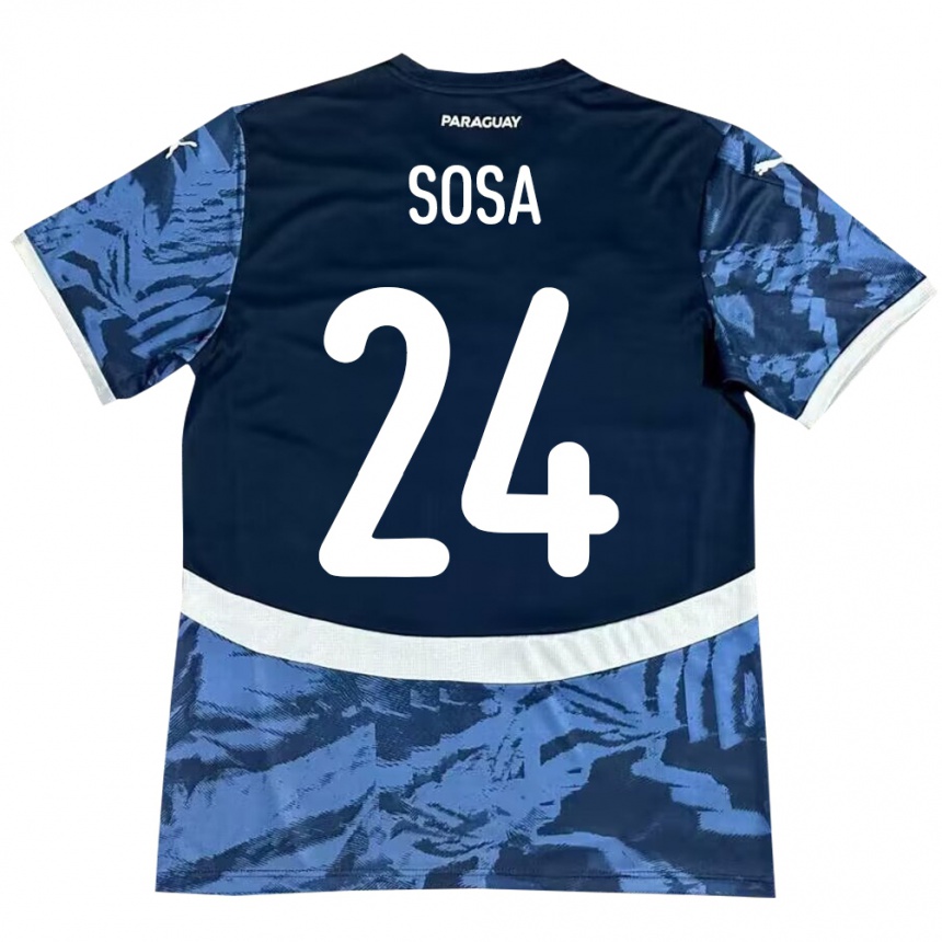 Kids Football Paraguay Ramón Sosa #24 Blue Away Jersey 24-26 T-Shirt Canada