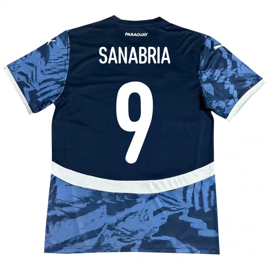 Kids Football Paraguay Antonio Sanabria #9 Blue Away Jersey 24-26 T-Shirt Canada