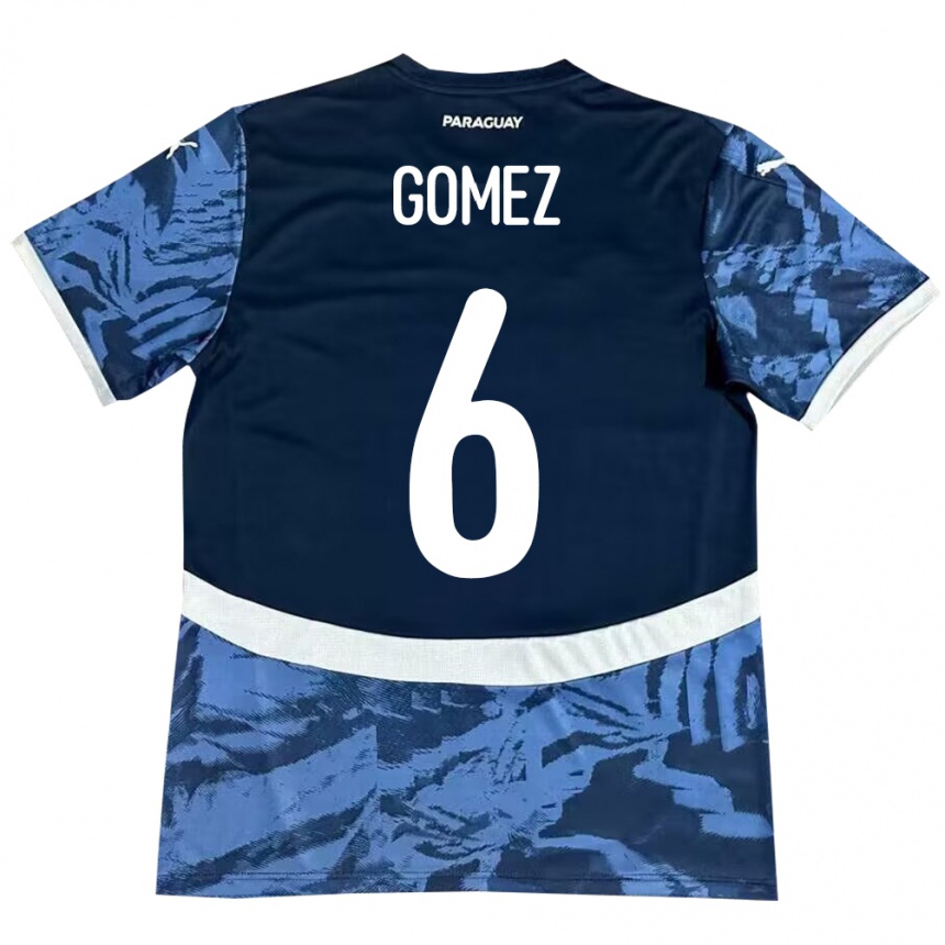 Kids Football Paraguay Marcos Gómez #6 Blue Away Jersey 24-26 T-Shirt Canada