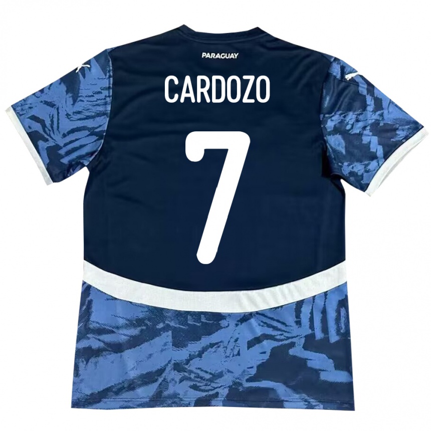 Kids Football Paraguay Fernando Cardozo #7 Blue Away Jersey 24-26 T-Shirt Canada