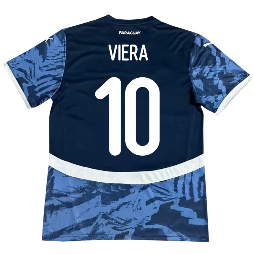 Kids Football Paraguay Wílder Viera #10 Blue Away Jersey 24-26 T-Shirt Canada