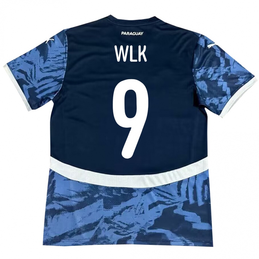 Kids Football Paraguay Allan Wlk #9 Blue Away Jersey 24-26 T-Shirt Canada