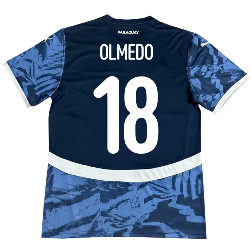 Kids Football Paraguay Cesar Olmedo #18 Blue Away Jersey 24-26 T-Shirt Canada