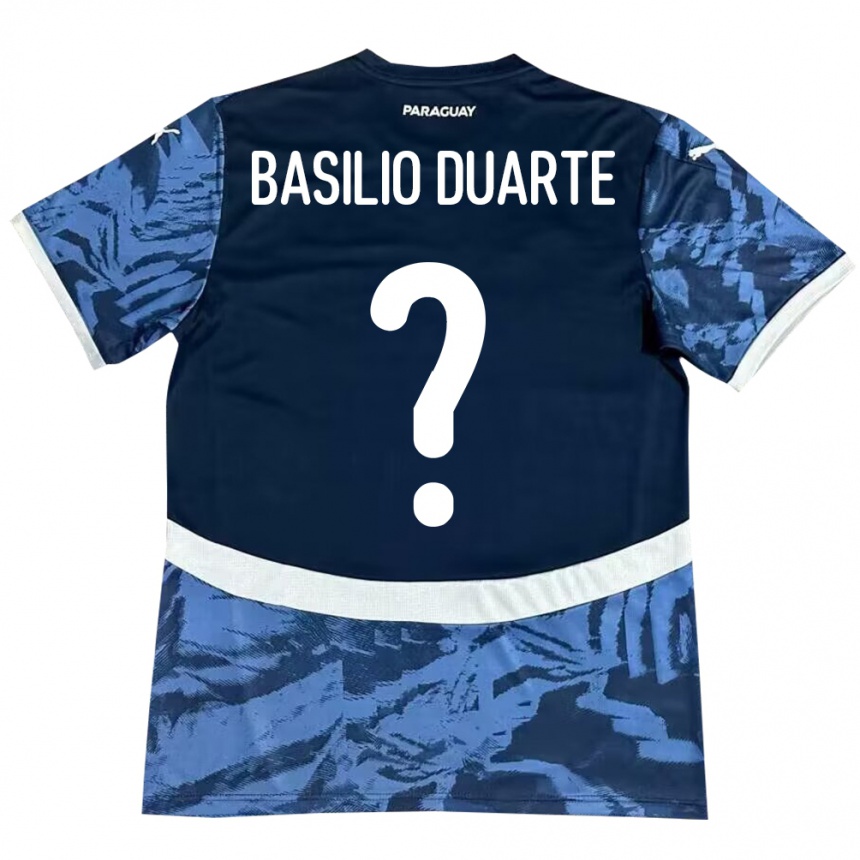 Kids Football Paraguay Basilio Duarte #0 Blue Away Jersey 24-26 T-Shirt Canada