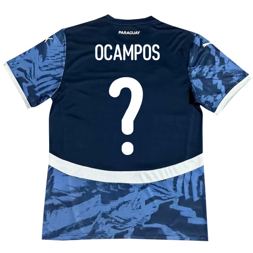 Kids Football Paraguay Santiago Ocampos #0 Blue Away Jersey 24-26 T-Shirt Canada