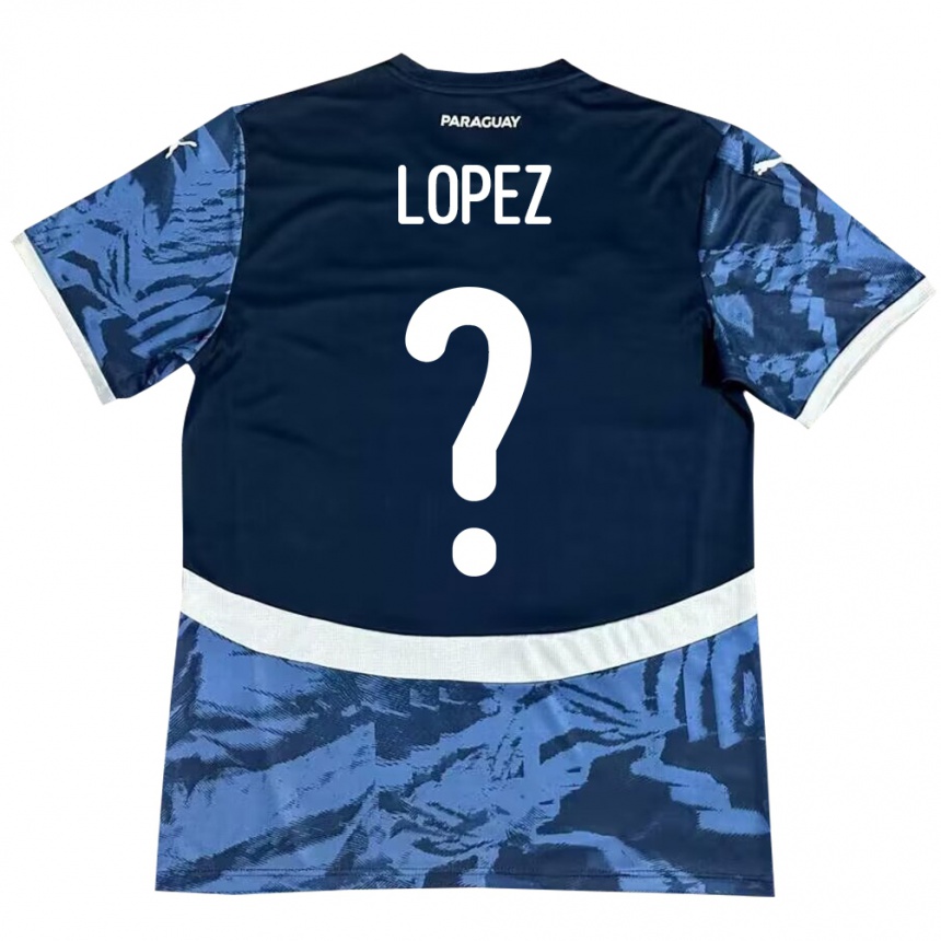 Kids Football Paraguay Rodrigo López #0 Blue Away Jersey 24-26 T-Shirt Canada