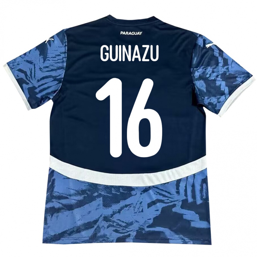 Kids Football Paraguay Lucas Guiñazú #16 Blue Away Jersey 24-26 T-Shirt Canada