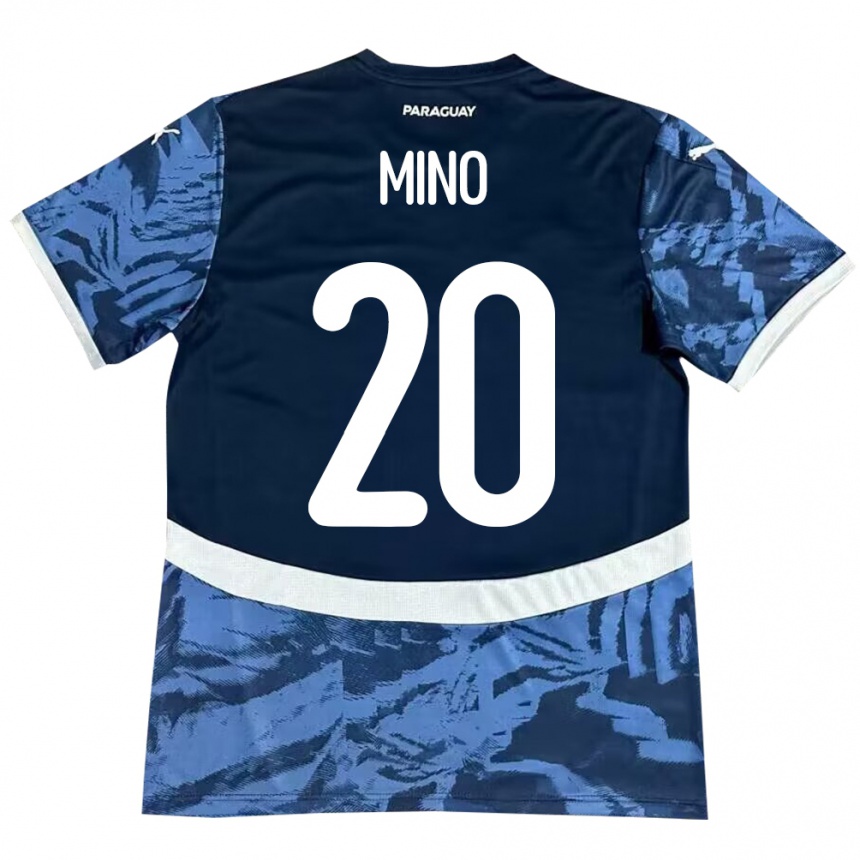 Kids Football Paraguay César Miño #20 Blue Away Jersey 24-26 T-Shirt Canada