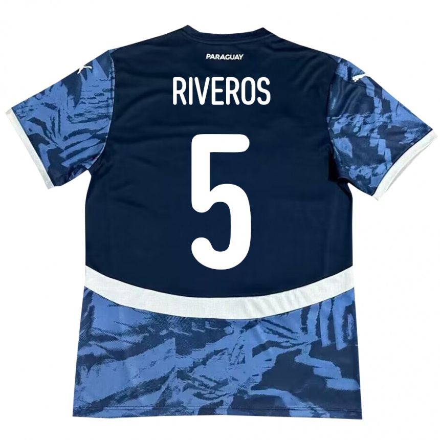 Kids Football Paraguay Verónica Riveros #5 Blue Away Jersey 24-26 T-Shirt Canada