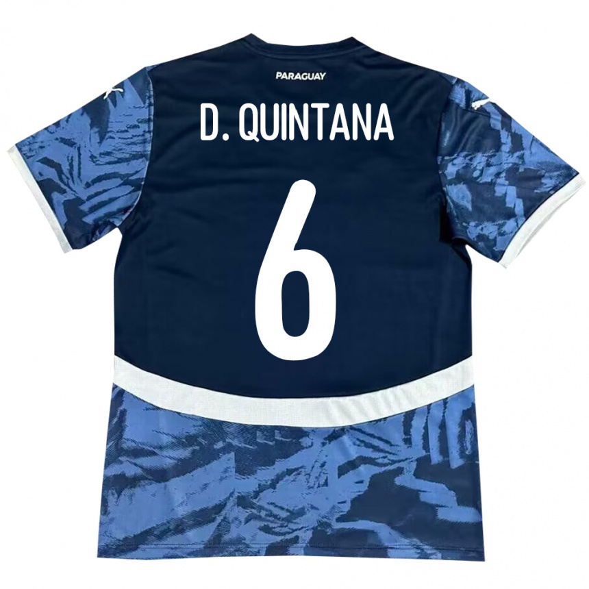 Kids Football Paraguay Dulce Quintana #6 Blue Away Jersey 24-26 T-Shirt Canada