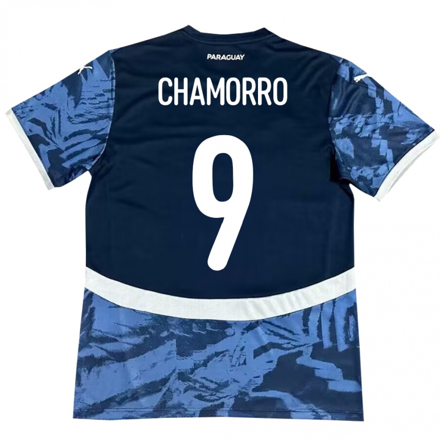 Kids Football Paraguay Lice Chamorro #9 Blue Away Jersey 24-26 T-Shirt Canada