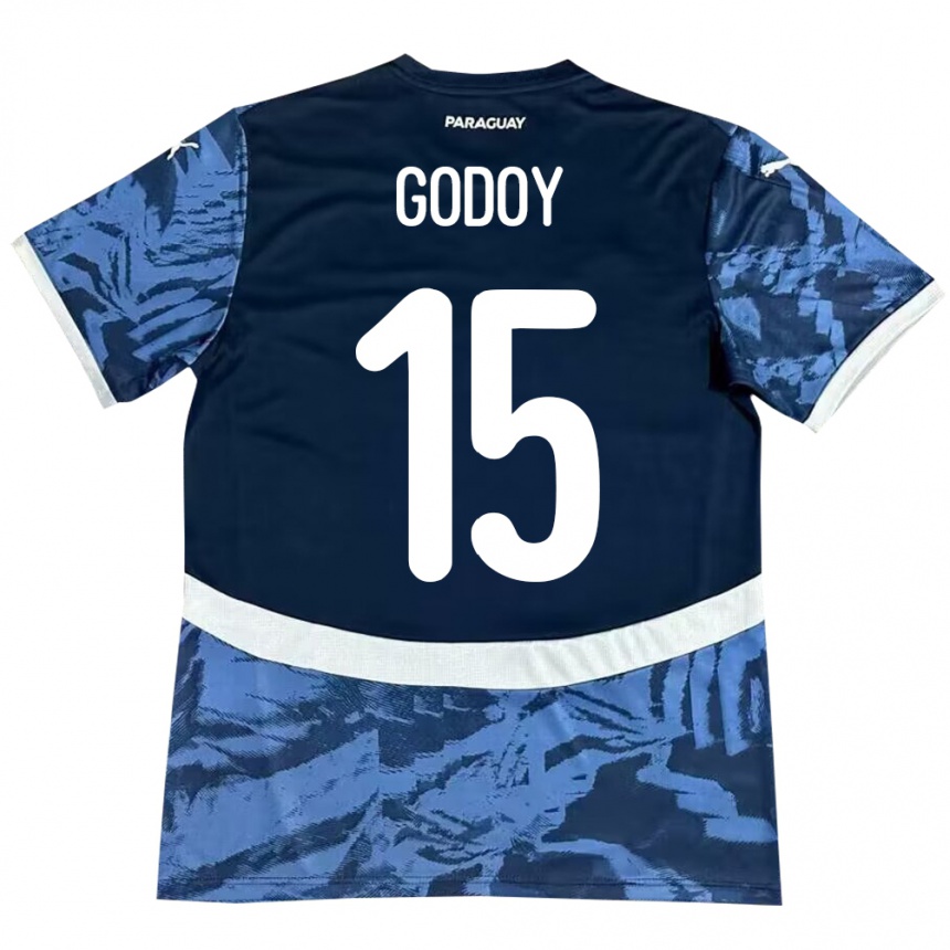 Kids Football Paraguay Fanny Godoy #15 Blue Away Jersey 24-26 T-Shirt Canada