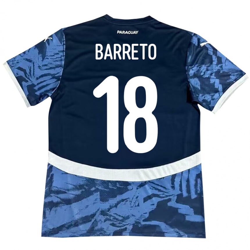 Kids Football Paraguay Liz Barreto #18 Blue Away Jersey 24-26 T-Shirt Canada