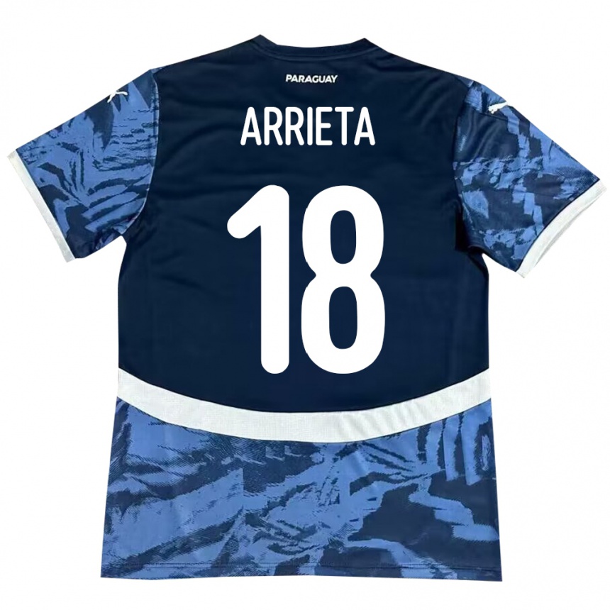 Kids Football Paraguay Camila Arrieta #18 Blue Away Jersey 24-26 T-Shirt Canada