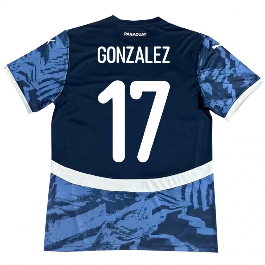 Kids Football Paraguay Lourdes González #17 Blue Away Jersey 24-26 T-Shirt Canada